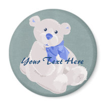 White and Blue Bear Magnet by Customizables White and Blue Bear Magnet