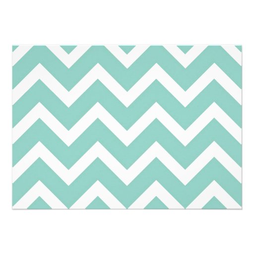 White and Blue Chevron Modern Birthday Invitation