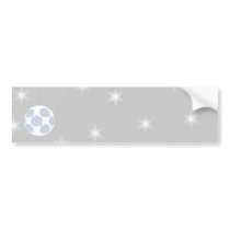 White and Blue Christmas Bauble. On Starry Gray. Bumper Stickers