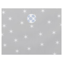 White and Blue Christmas Bauble. On Starry Gray. Flyer Design
