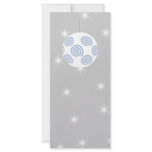 White and Blue Christmas Bauble. On Starry Gray. Customized Rack Card