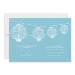 White and Blue Lanterns Wedding Invitation