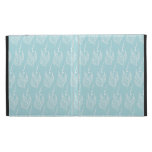 White and Blue Leaf Pattern iPad Case