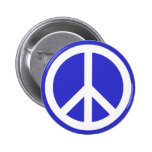 White and Blue Peace Symbol Pin