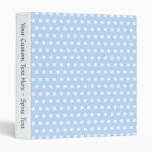 White and Blue Polka Dot Pattern. Spotty. 3 Ring Binders