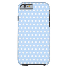 White and Blue Polka Dot Pattern. Spotty. Tough iPhone 6 Case
