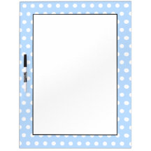 White and Blue Polka Dot Pattern. Spotty. Dry Erase Board