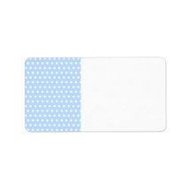 White and Blue Polka Dot Pattern. Spotty. Personalized Address Labels