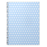 White and Blue Polka Dot Pattern. Spotty. Spiral Notebooks