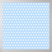 White and Blue Polka Dot Pattern. Spotty. Posters