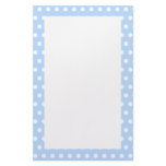 White and Blue Polka Dot Pattern. Spotty. Stationery Paper