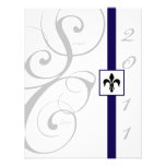 White and Blue Scroll Ribbon Graduation Personalized Invitation