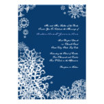White and Blue Snowflakes Wedding Invitation 3