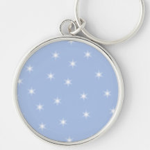 White and Blue Stars Design. Key Chains