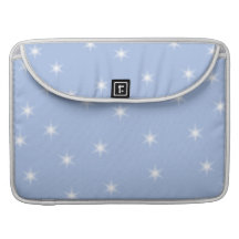 White and Blue Stars Design. Sleeves For MacBooks