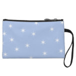 White and Blue Stars Design. Wristlet Purse