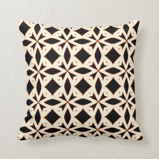 white and brown pattern throw pillow Zazzle