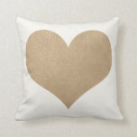 white and faux gold leather heart throw pillows