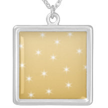 White and Gold Color Star Pattern Custom Necklace