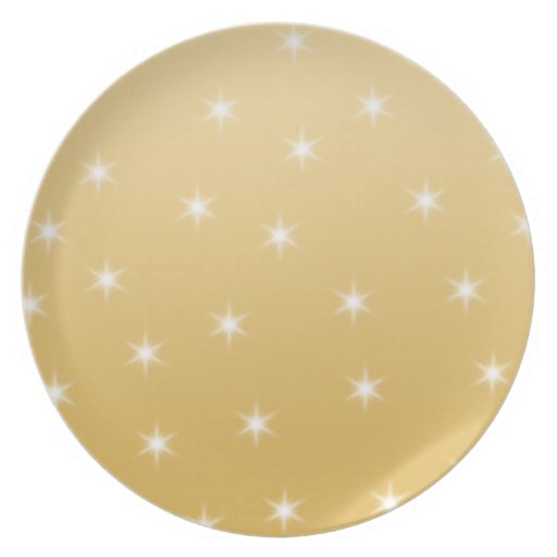 white_and_gold_color_star_pattern_dinner_plate ...