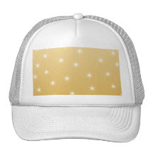 White and Gold Color Star Pattern Hat