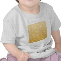 White and Gold Color Star Pattern Tee Shirt