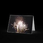 White and Gold Fireworks Note Card