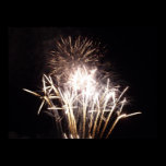White and Gold Fireworks Print