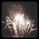 White and Gold Fireworks Sticker