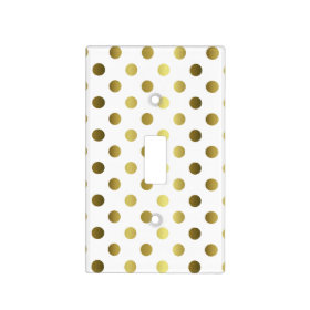 White and Gold Polka Dot Light Switch Plate Light Switch Plates