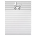 White and Gray Baby Pram. Personalized Letterhead