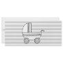 White and Gray Baby Pram. Rack Cards