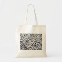 White and gray gravel texture tote bag