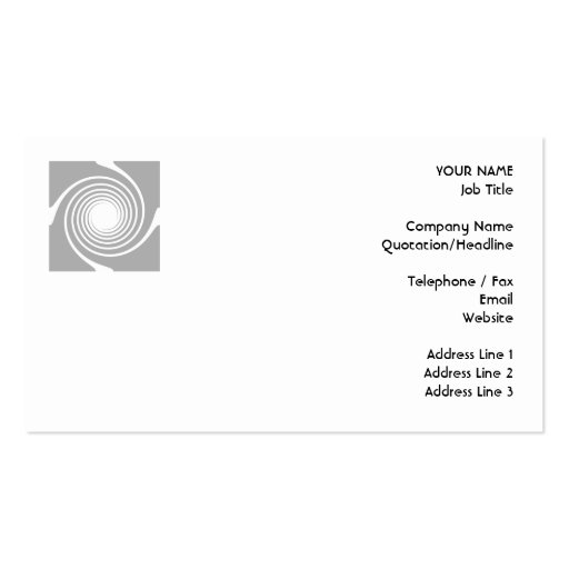 White and gray spiral design. business card template