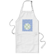 White and Green Christmas Bauble. On Starry Blue. Apron