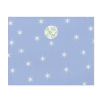 White and Green Christmas Bauble. On Starry Blue. Flyers