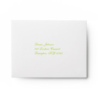White and Green Damask A2 Envelope by NiteOwlStudio