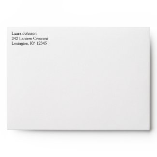 White and Green Damask A7 Envelope envelope