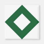 White and Green Diamond Pattern Refrigerator Magnet