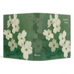 White and Green Flowers 1.5 inch Binder
