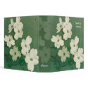 White and Green Flowers 1.5 inch Binder binder