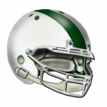 White and Green Football Helmet Ornament photo sculptures