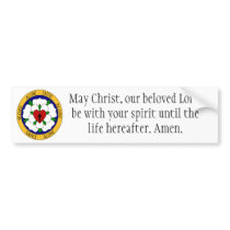 White And Green Luther Rose bumper stickers by lutheranwear White And Green Luther Rose bumper stickers