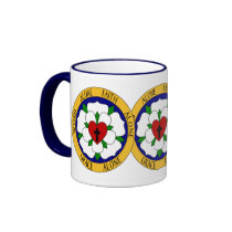 White And Green Luther Rose mugs by lutheranwear White And Green Luther Rose mugs
