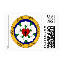 White And Green Luther Rose Stamps