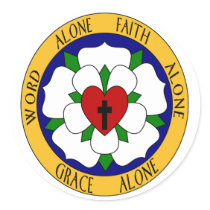 White And Green Luther Rose stickers by lutheranwear White And Green Luther Rose stickers