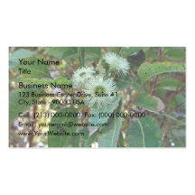 White and Green Pale gum blossom Business Card Templates