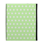 White and Green Polka Dot Pattern. Spotty. iPad Folio Cases