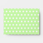 White and Green Polka Dot Pattern. Spotty. Envelope