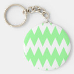 White and Green Zigzags. Keychain